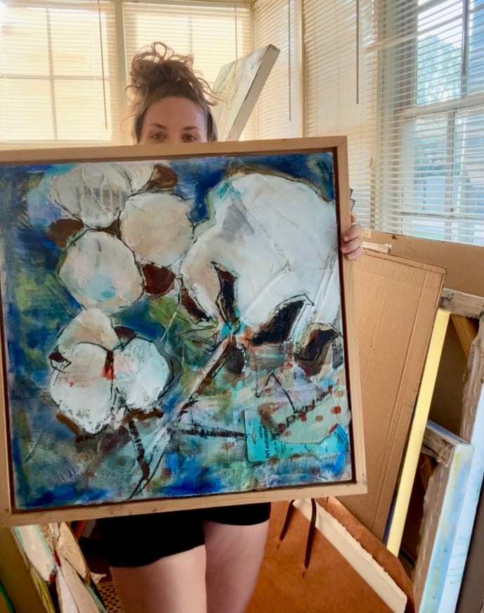 Vintage Cotton Collage with Denim Blue (2008)