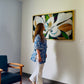 Horizontal Magnolia (55 x 29") giclee on canvas with Gold Floating Frame