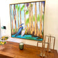 “Love Birds in Golden Bayou” (48x48”) Giclee printed canvas with gold floating frame