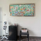 "Tree of Life with Birds Watercolor" giclee on canvas with Champagne Floating Frame (60 x 27")