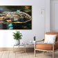 Alligator on a Log in Dark Bayou (36x48”) with gold floating frame