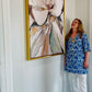 "Soft Neutral Magnolia" Solid Gold Floating Frame (36x48")