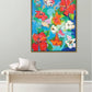 Bayou Oasis with Hibiscus and Butterflies I (36x48”) with gold floating frame