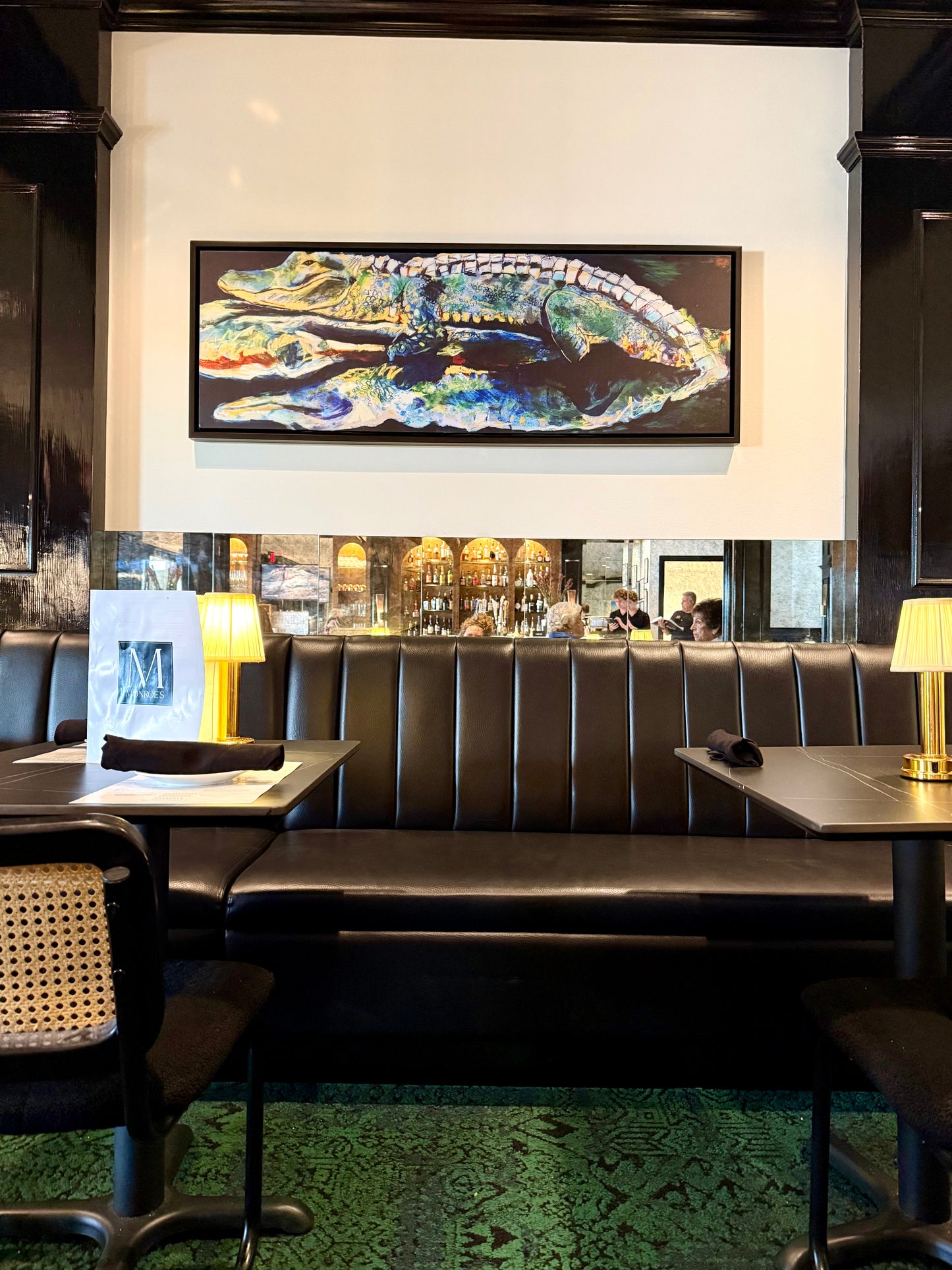 Gator Reflections (60x20”) Giclee on Canvas with Charcoal Floating Frame