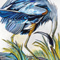 30% off (36x53”) Blue Heron Catching Fish signed giclee on canvas