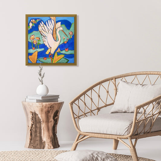 “Queen of Bayou Oasis Study” (24x24”) giclee printed canvas with solid gold floating frame