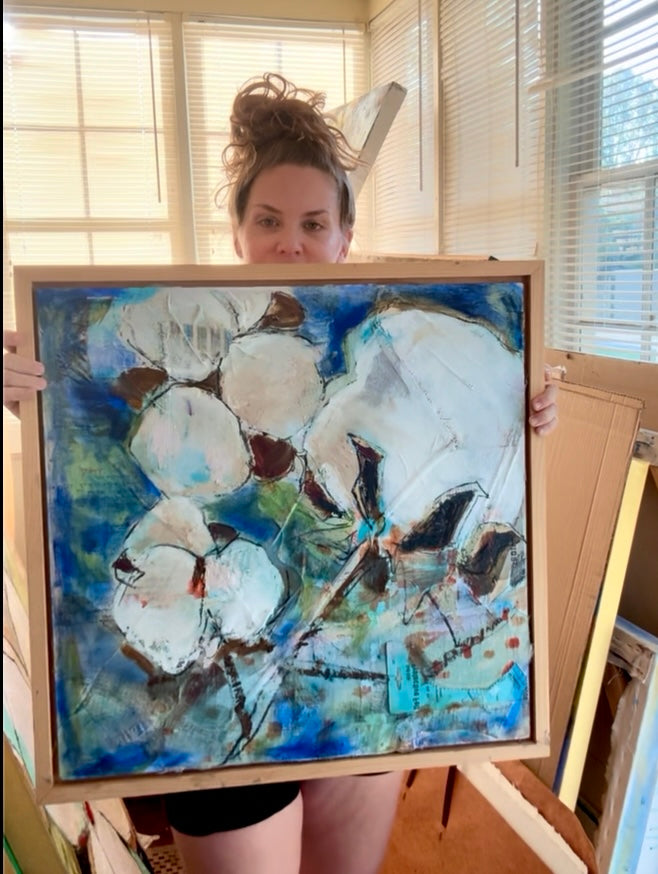 Vintage Cotton Collage with Denim Blue (2008)