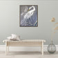 White Heron out on a Limb (30x36”) Giclee printed canvas with truffle floating frame