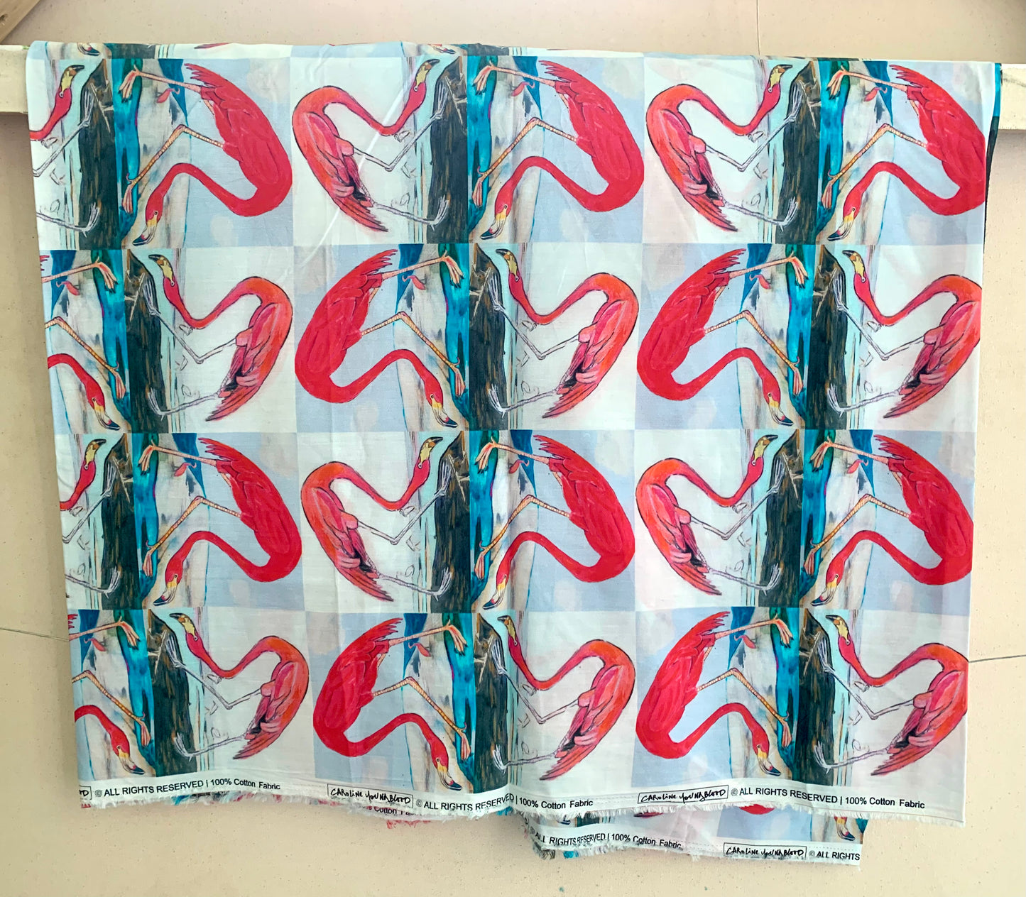 Flamingo Tango Printed Cotton Fabric