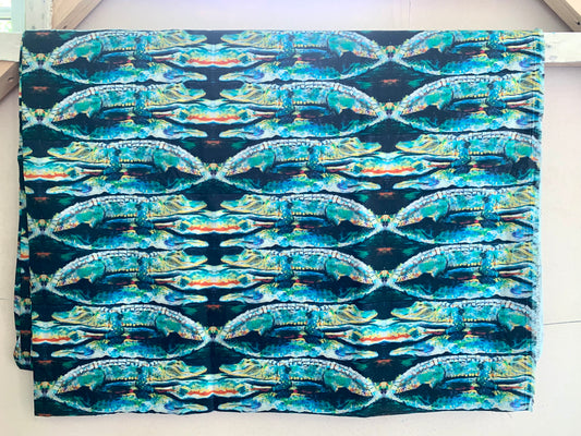 Gator Reflection Printed Cotton Fabric