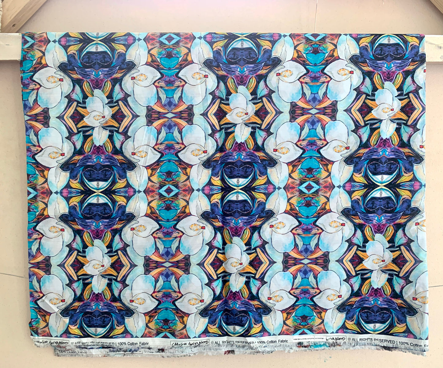 Mardi Gras Magnolia Printed Cotton Fabric