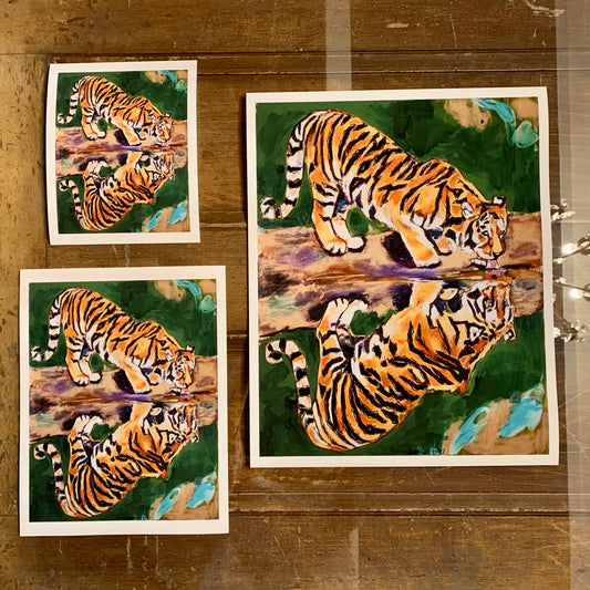 Tiger Reflections Reproduction on 100% Cotton Paper