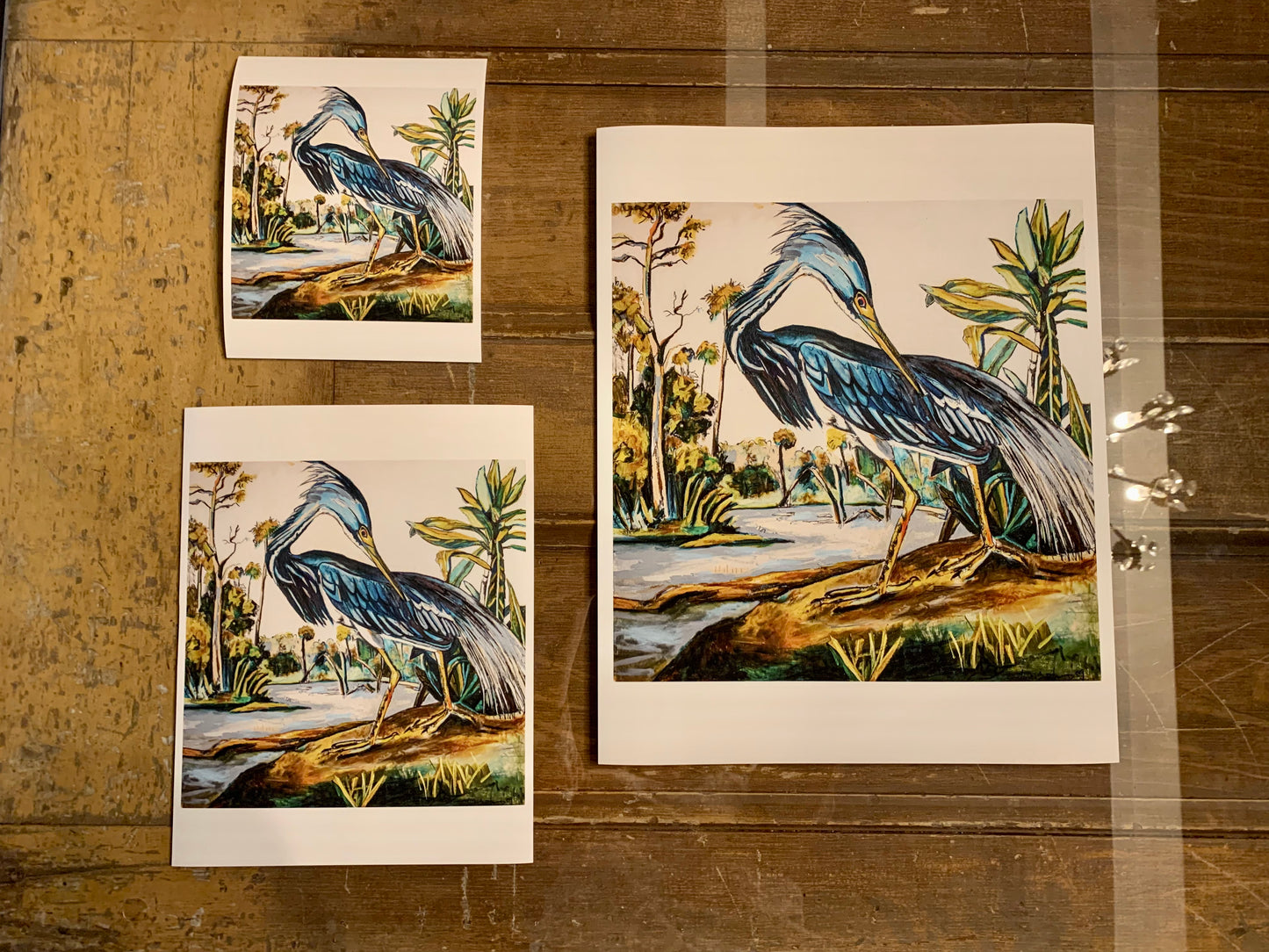 Blue Heron Reproduction on 100% cotton paper