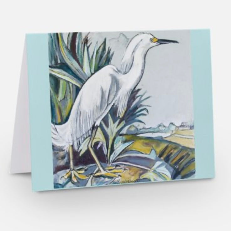 (7) Snowy White Heron Note Cards