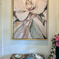 "Soft Neutral Magnolia" Solid Gold Floating Frame (36x48")