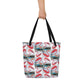 Flamingo Tango All-Over Print Large Tote Bag