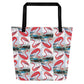 Flamingo Tango All-Over Print Large Tote Bag