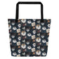 Cotton at Night All-Over Print Large Tote Bag