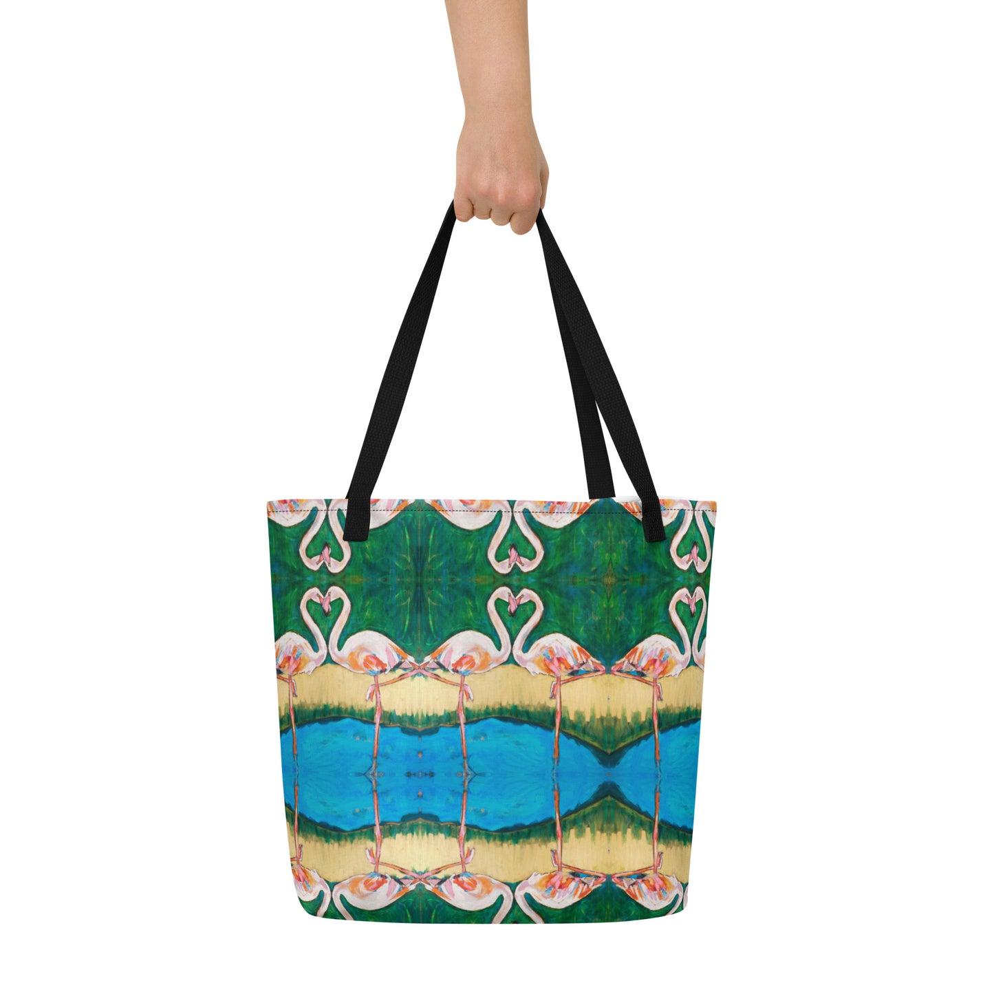 Flamingo Oasis All-Over Print Large Tote Bag