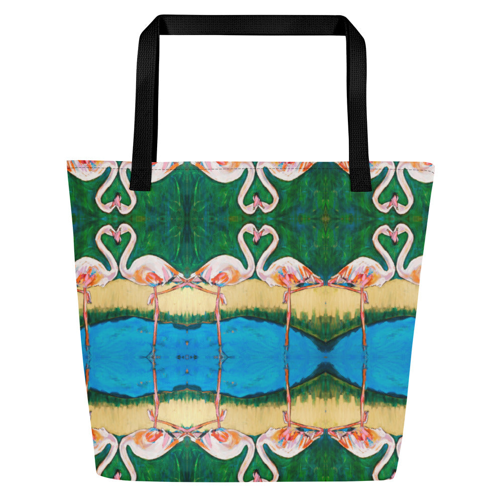 Flamingo Oasis All-Over Print Large Tote Bag