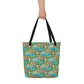 Doves in Oasis All-Over Print Large Tote Bag