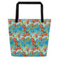 Hummingbirds and Hibiscus All-Over Print Large Tote Bag