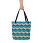 Flamingo Oasis Brick Pattern All-Over Print Large Tote Bag