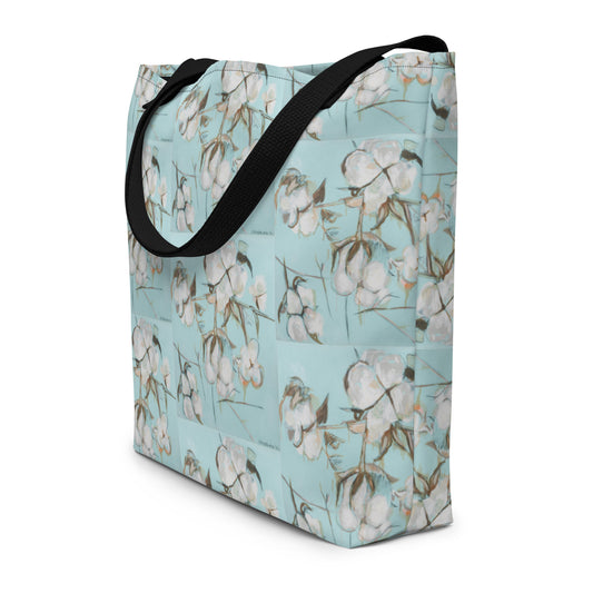 Gracious Cotton All-Over Print Large Tote Bag