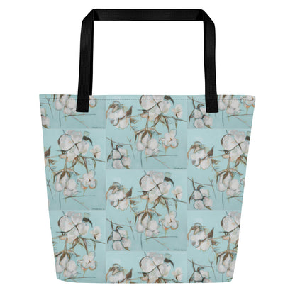 Gracious Cotton All-Over Print Large Tote Bag