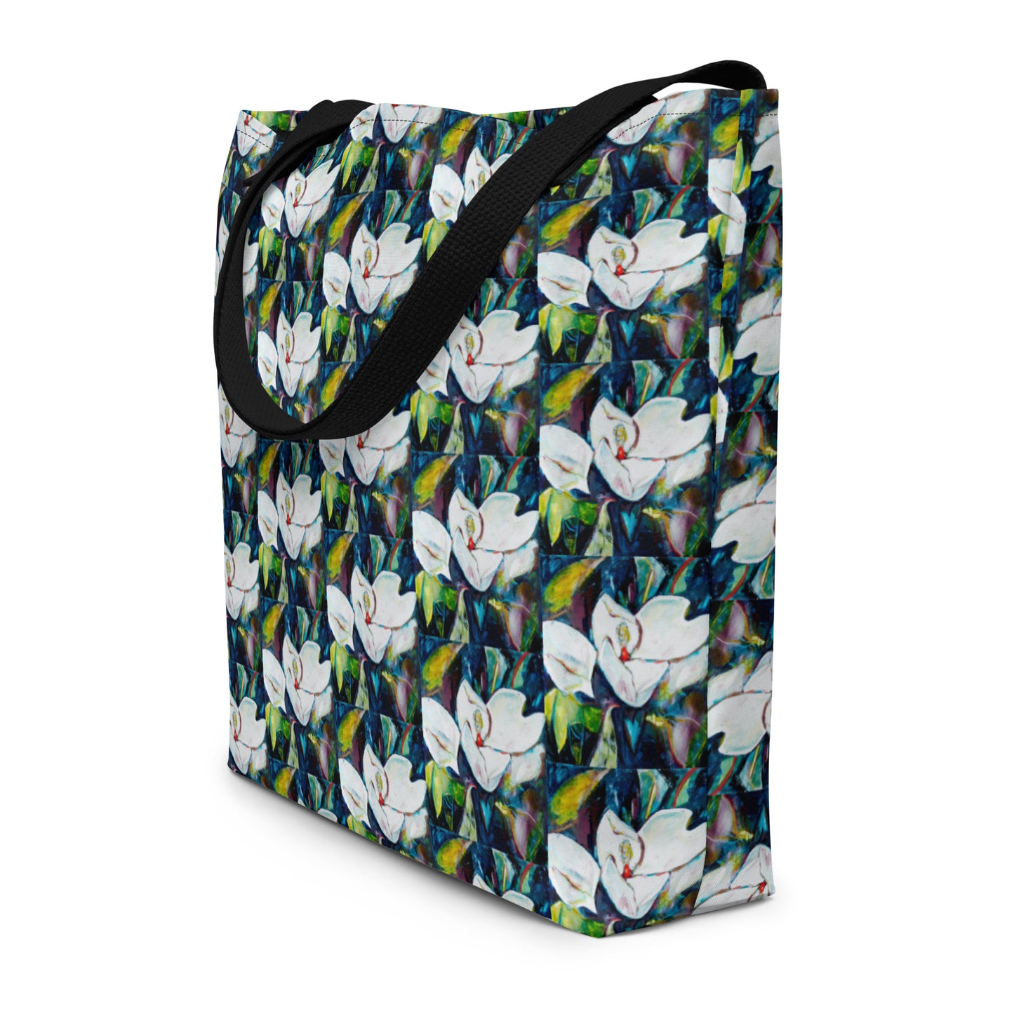 Magnolia and the Painted Bunting All-Over Print Large Tote Bag