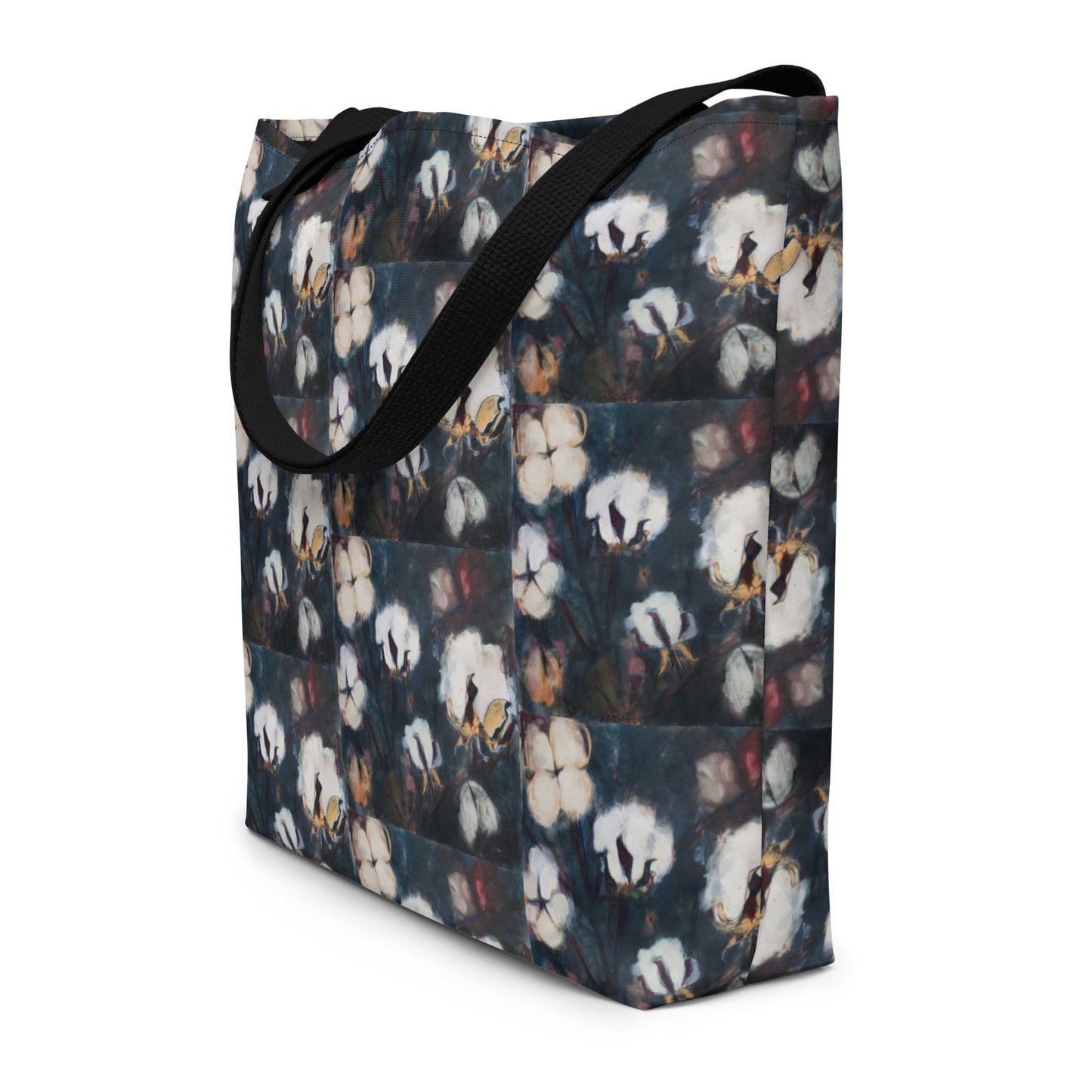 Cotton at Night All-Over Print Large Tote Bag