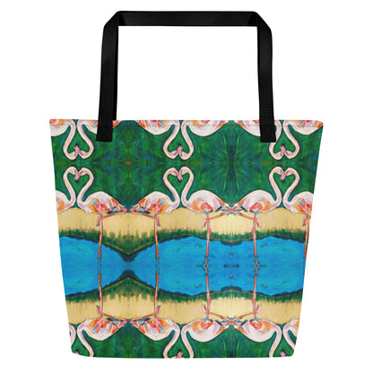 Flamingo Oasis All-Over Print Large Tote Bag