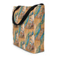 Peacock Pair All-Over Print Large Tote Bag