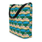 Flamingo Oasis Brick Pattern All-Over Print Large Tote Bag