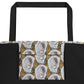 Mustard Oyster Shells All-Over Print Large Tote Bag