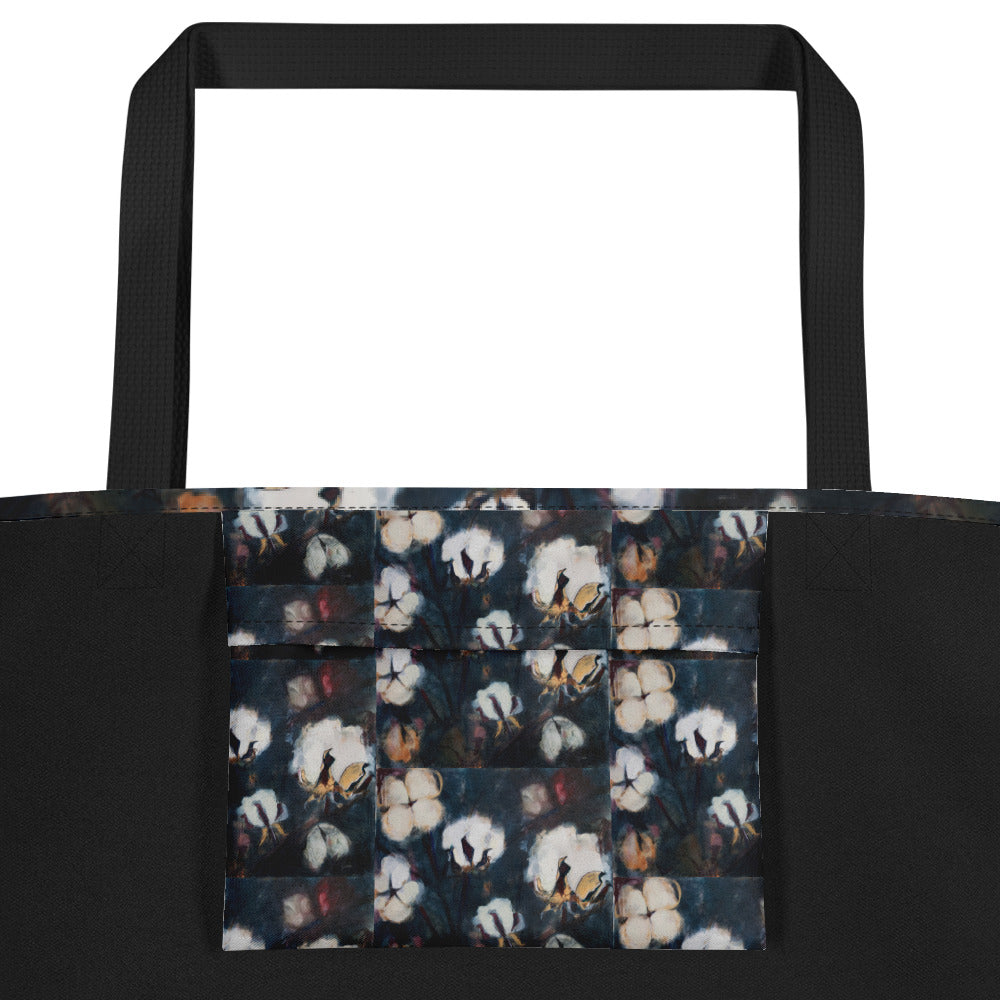 Cotton at Night All-Over Print Large Tote Bag