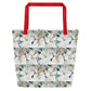 Neutral Magnolia All-Over Print Large Tote Bag