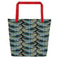 Psychedelic Gator Reflection All-Over Print Large Tote Bag