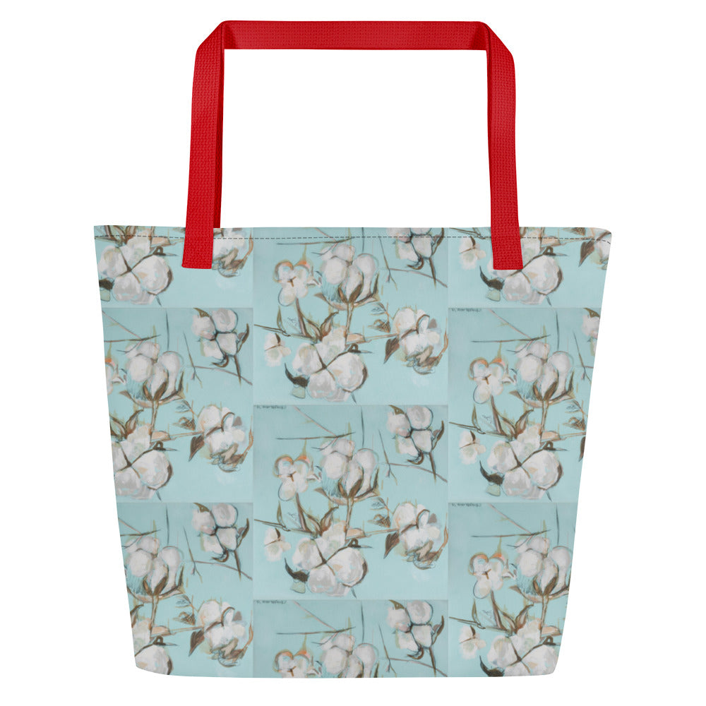 Gracious Cotton All-Over Print Large Tote Bag