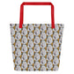 Mustard Oyster Shells All-Over Print Large Tote Bag