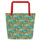 Doves in Oasis All-Over Print Large Tote Bag