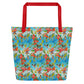 Hummingbirds and Hibiscus All-Over Print Large Tote Bag