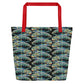 Psychedelic Gator Reflection All-Over Print Large Tote Bag