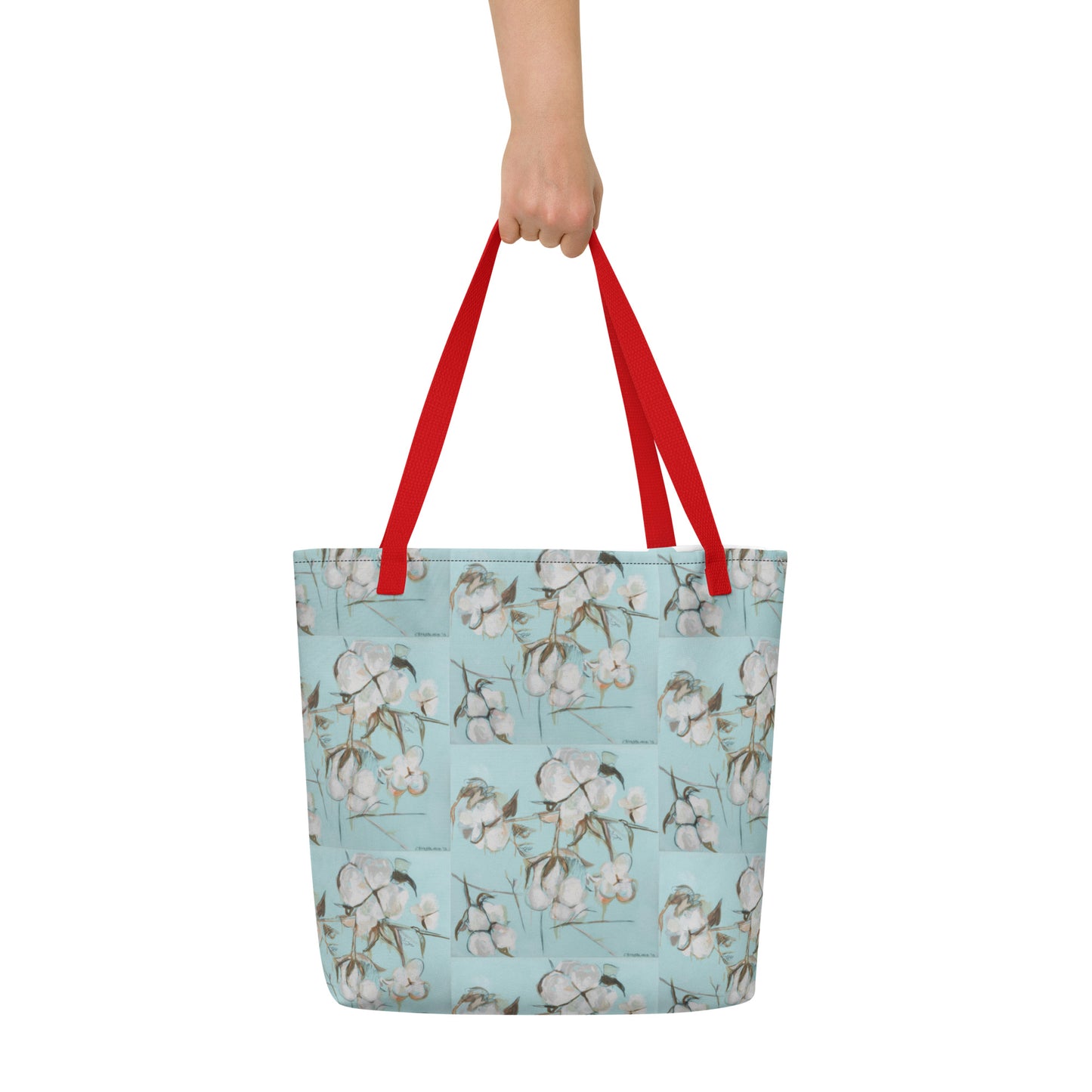 Gracious Cotton All-Over Print Large Tote Bag