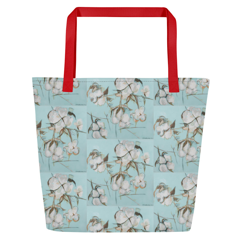 Gracious Cotton All-Over Print Large Tote Bag