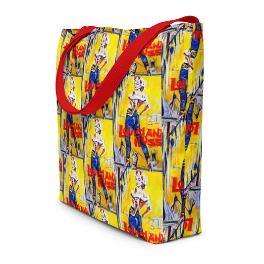 Louisiana Hussy All-Over Print Large Tote Bag
