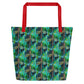 Green Dragonfly All-Over Print Large Tote Bag