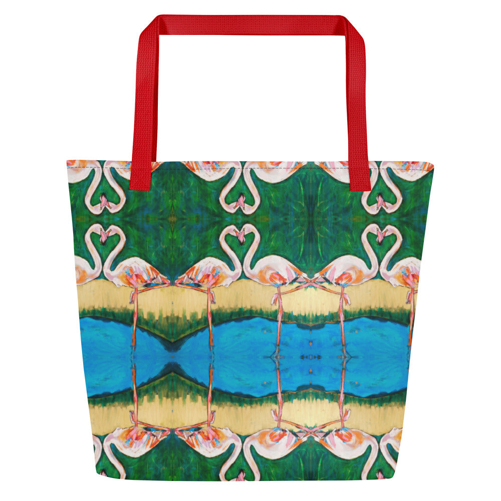 Flamingo Oasis All-Over Print Large Tote Bag