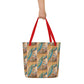 Peacock Pair All-Over Print Large Tote Bag