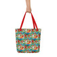 Hummingbirds with Sun All-Over Print Large Tote Bag